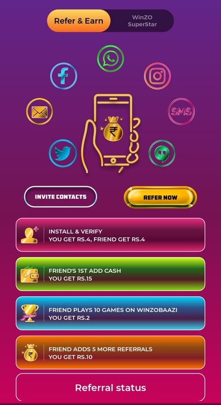 تنزيل برنامج WinZo مهكر APK للأندرويد 2026 أخر إصدار مجانًا