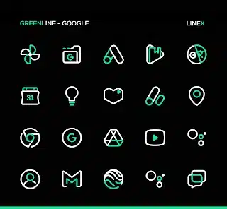 تحميل تطبيق GreenLine Icon Pack LineX مهكر APK للأندرويد 2026 أخر إصدار مجانًا