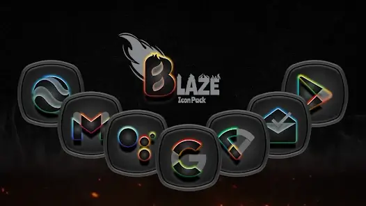 تحميل تطبيق Blaze Dark Icon Pack مهكر APK للأندرويد 2026 أخر إصدار مجانًا