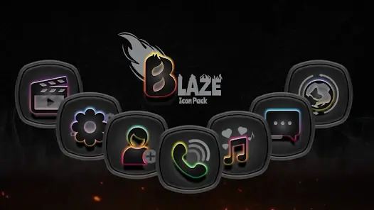 تحميل تطبيق Blaze Dark Icon Pack مهكر APK للأندرويد 2026 أخر إصدار مجانًا