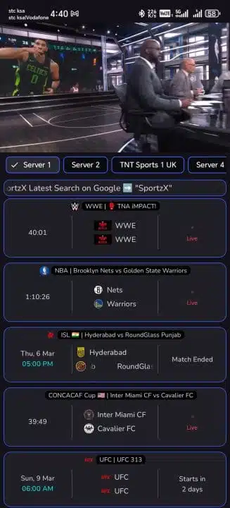 تحميل تطبيق SportzX Live TV مهكر Apk بدون إعلانات للاندرويد أخر إصدار 2026 مجانا تحميل تطبيق SportzX Live TV مهكر Apk بدون إعلانات للاندرويد أخر إصدار 2026 مجانا