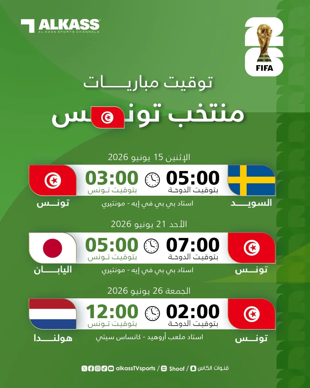 جدول مواعيد مباريات كأس العالم 2026 وتطبيقات المشاهدة مجانًا