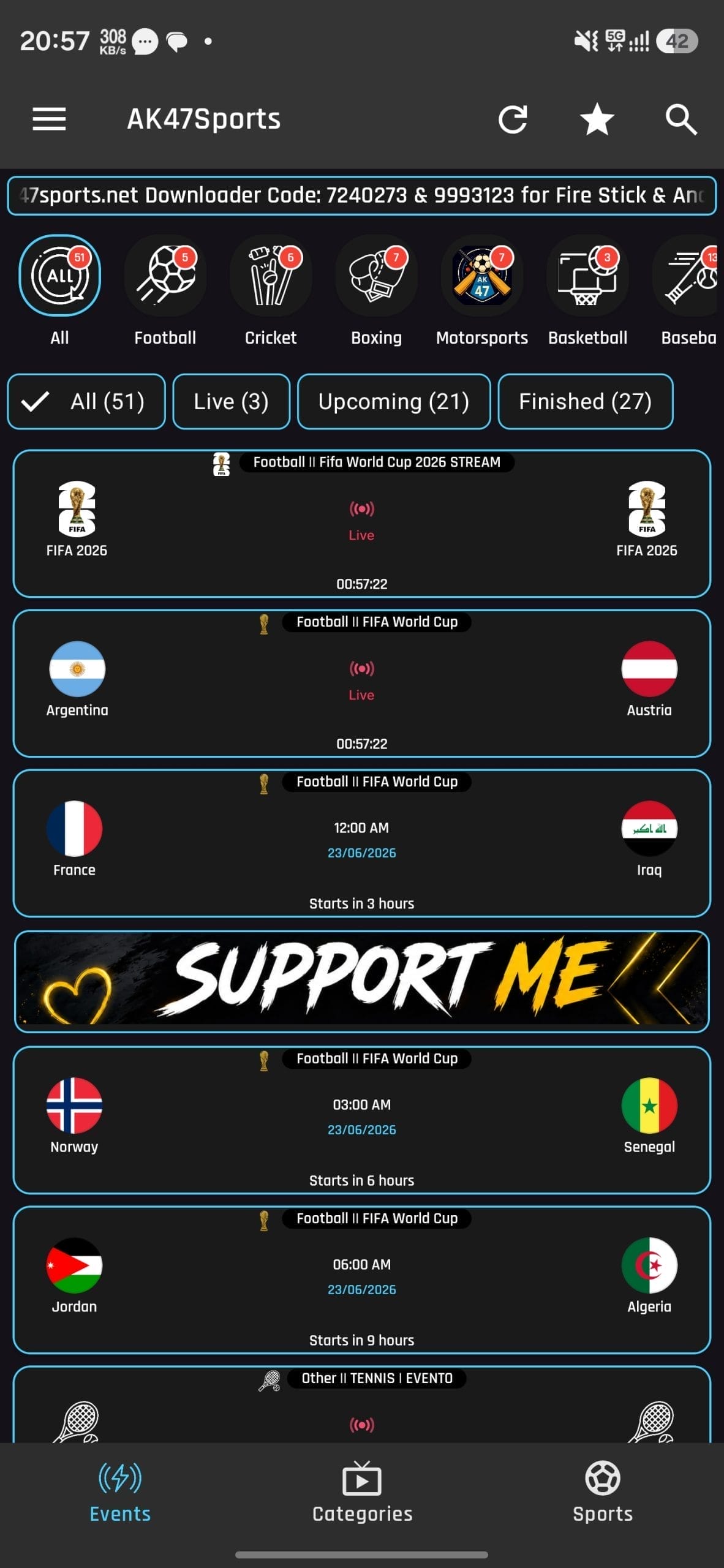 تحميل برنامج AK47 Sports مهكر APK للأندرويد 2026 أخر إصدار مجانًا