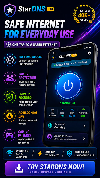 تحميل تطبيق StarDNS مهكر APK للأندرويد 2026 أخر إصدار مجانًا